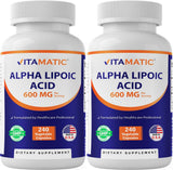 Vitamatic Alpha Lipoic Acid 600mg supplement bottle front view