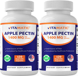 Vitamatic Apple Pectin Dietary Fibre Supplement capsule bottle front view