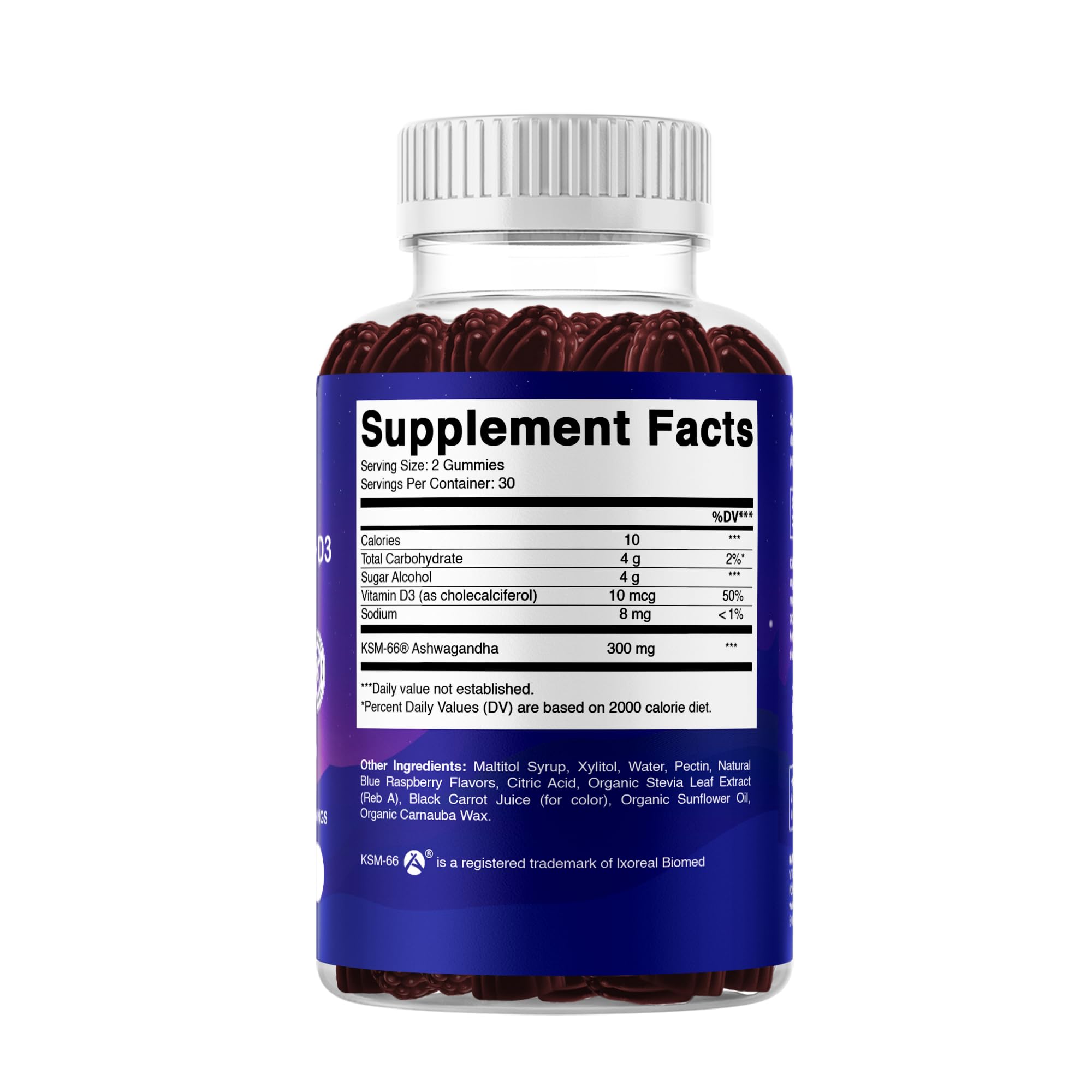 Vitamatic Ashwagandha Gummies packaging back view