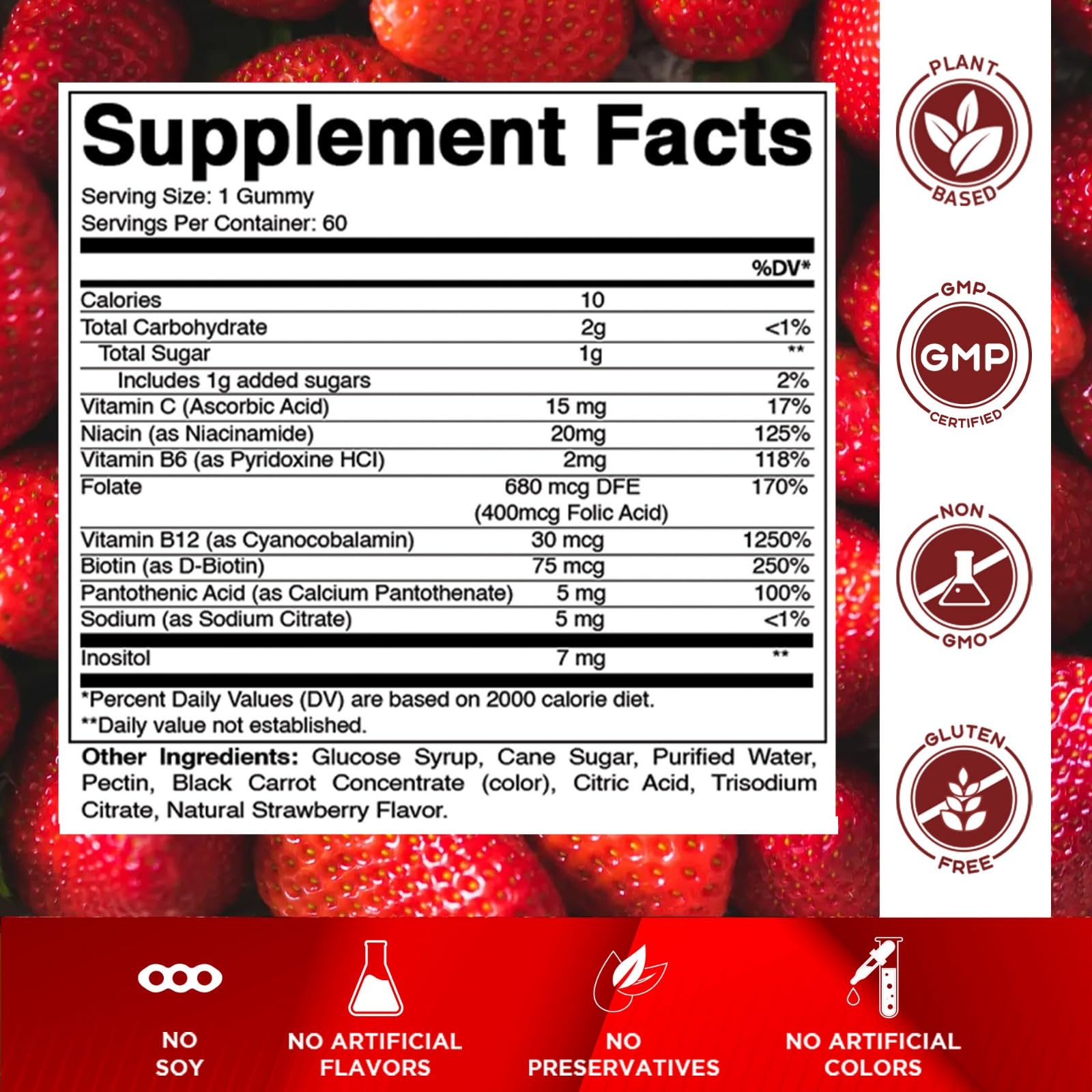 Vitamatic B-Complex Gummies packaging showing ingredients list