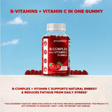 Vitamatic B-Complex Gummies with a measuring spoon