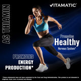 Vitamatic B1 Thiamine Supplement 100mg made in USA label