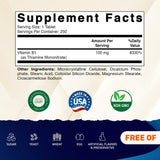 Vitamatic B1 Thiamine Supplement 100mg side view of bottle