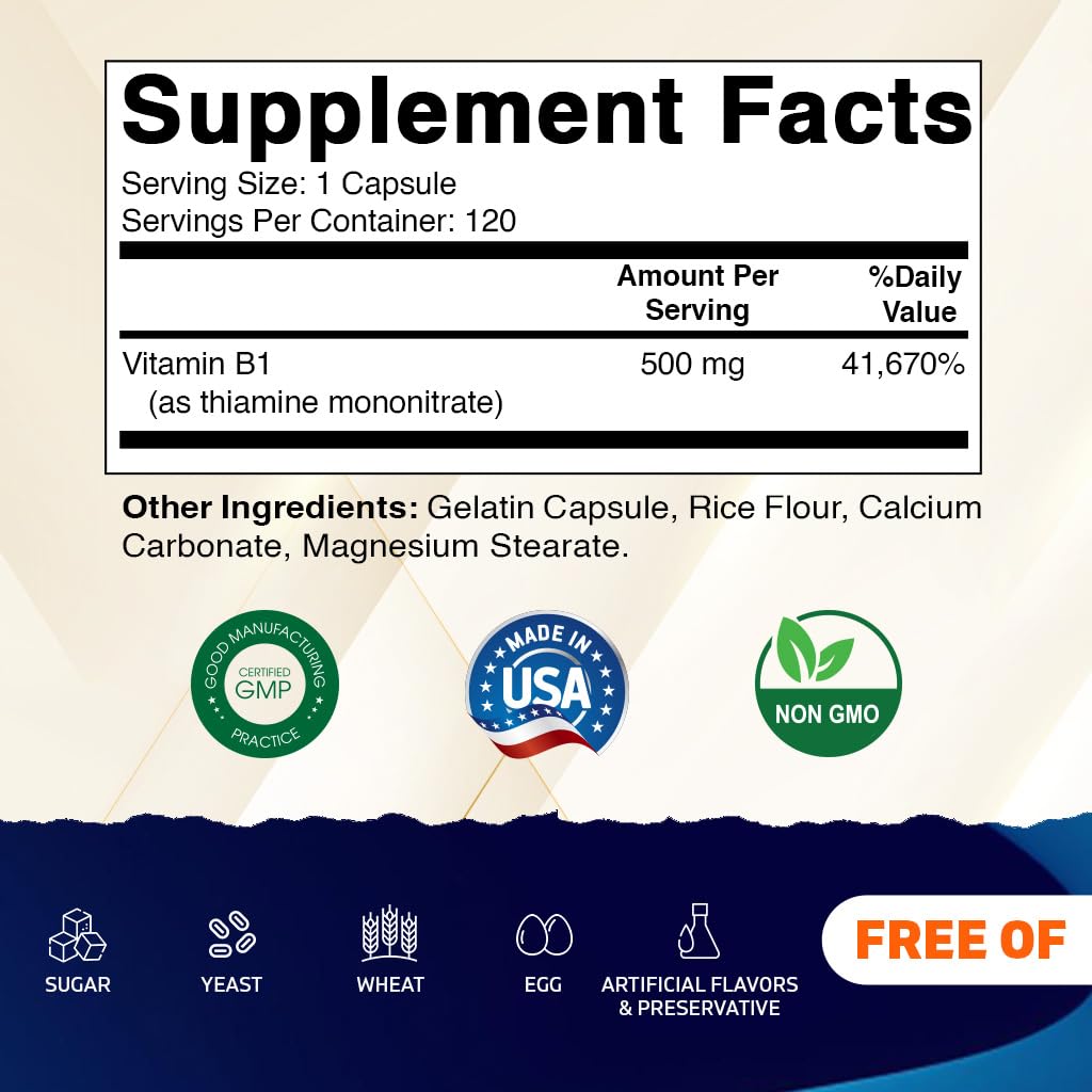 Vitamatic B1 Thiamine Supplement 240g side view