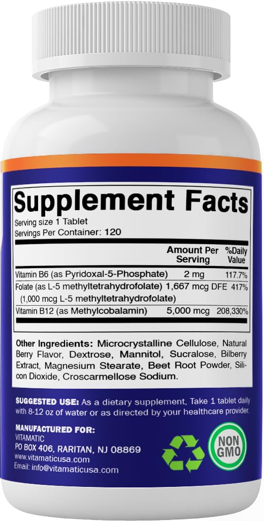 Vitamatic B12 Supplement on a wooden table