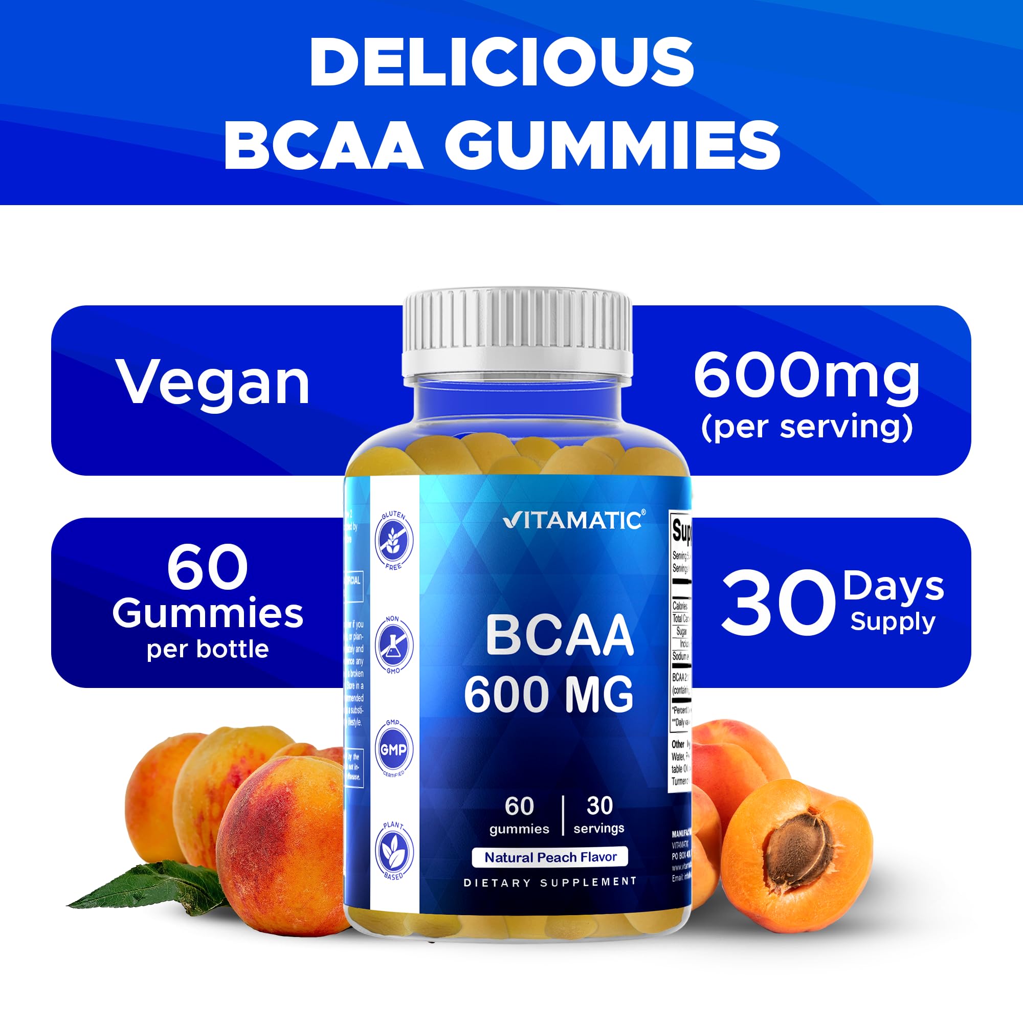 Vitamatic BCAA Gummies 2:1:1 ratio ingredients list