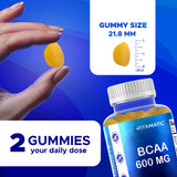 Vitamatic BCAA Gummies nutritional information on back