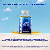 Vitamatic BCAA Gummies with a glass of water