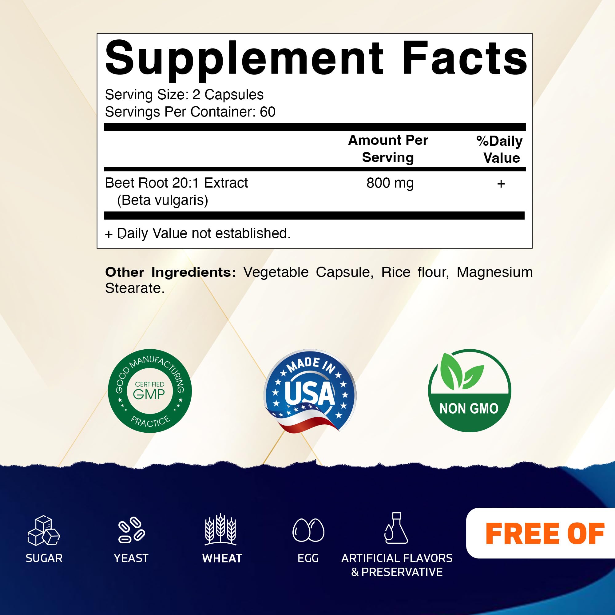 Vitamatic Beet Root Extract 800mg bottle with 120 capsules
