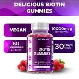 Vitamatic Biotin Gummies on a kitchen counter