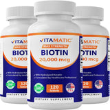Vitamatic Biotin Hair Skin & Nail Vitamins front view