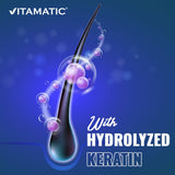 Vitamatic Biotin Hair, Skin & Nail Vitamins on a wooden table