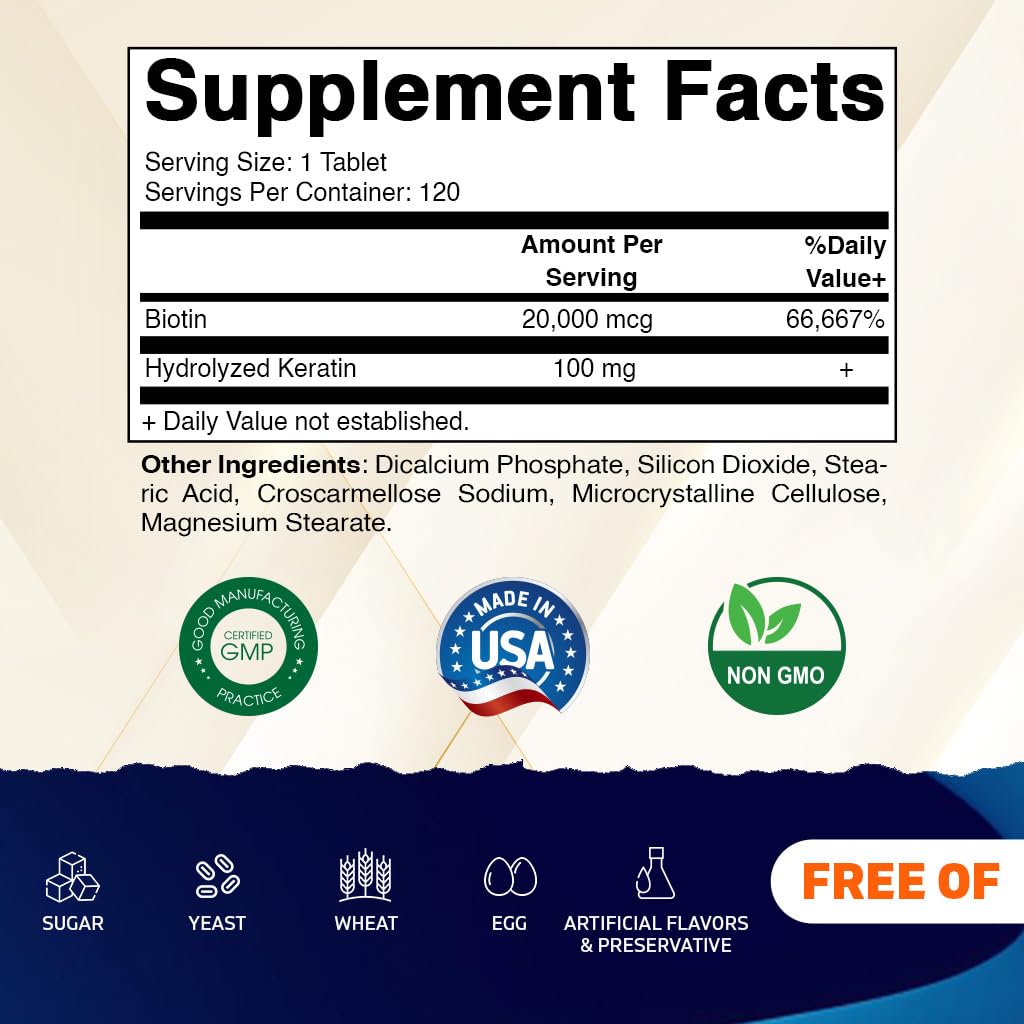 Vitamatic Biotin Hair Skin & Nail Vitamins side view
