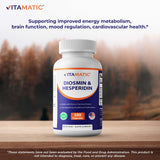 Vitamatic Blended Vitamin & Mineral Supplement capsules in a glass