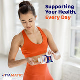 Vitamatic Blended Vitamin & Mineral Supplement with a measuring spoon