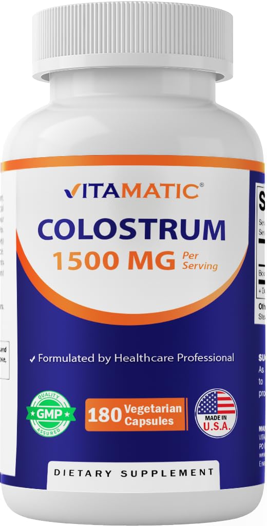Vitamatic Bovine Colostrum Capsules 180 count front view