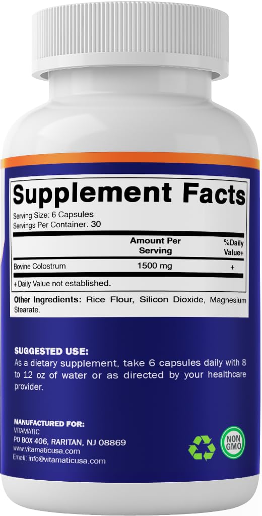 Vitamatic Bovine Colostrum Capsules packaging details
