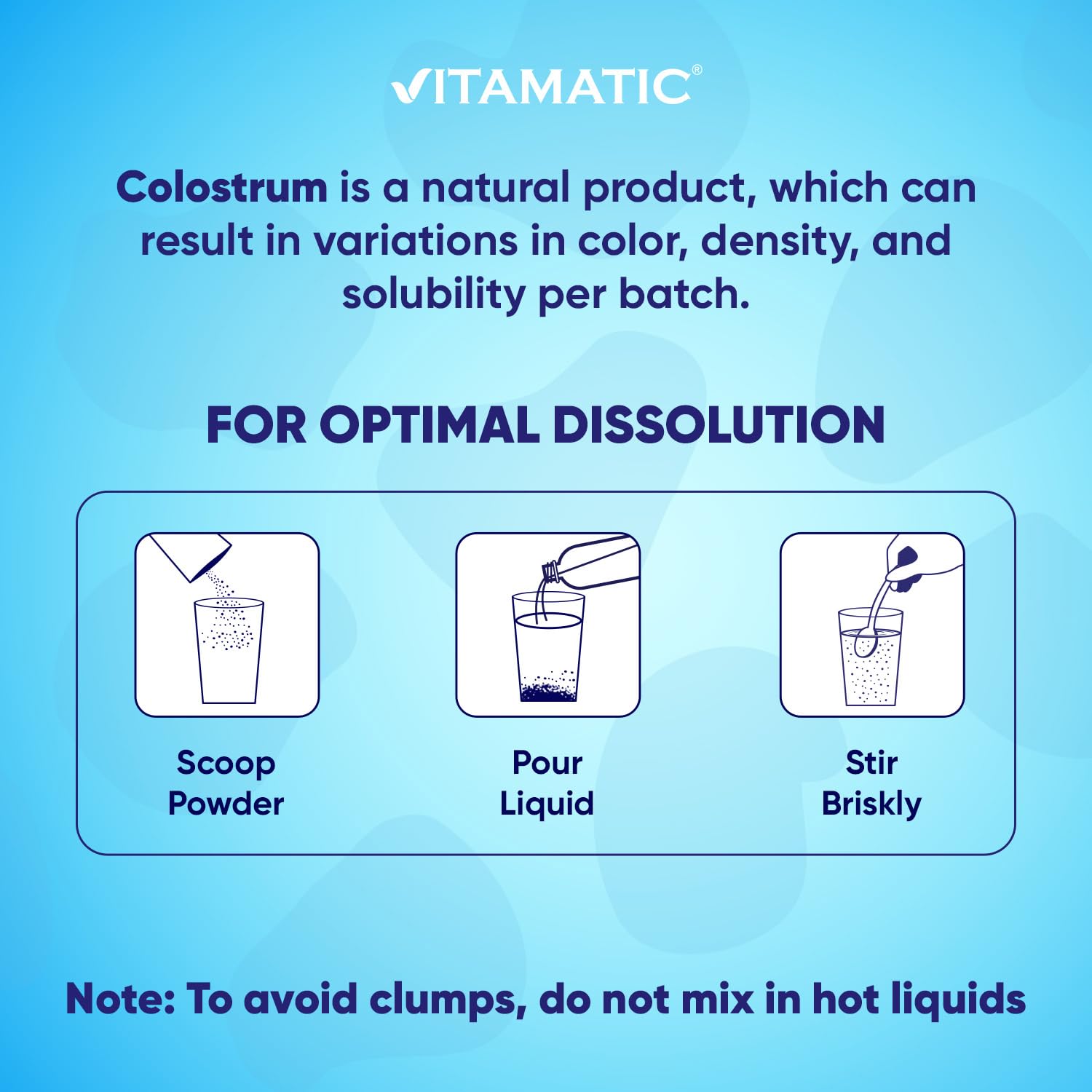 Vitamatic Bovine Colostrum & Hydrolyzed Collagen Powder side view