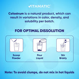 Vitamatic Bovine Colostrum & Hydrolyzed Collagen Powder side view