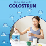 Vitamatic Bovine Colostrum Powder scoop with powder