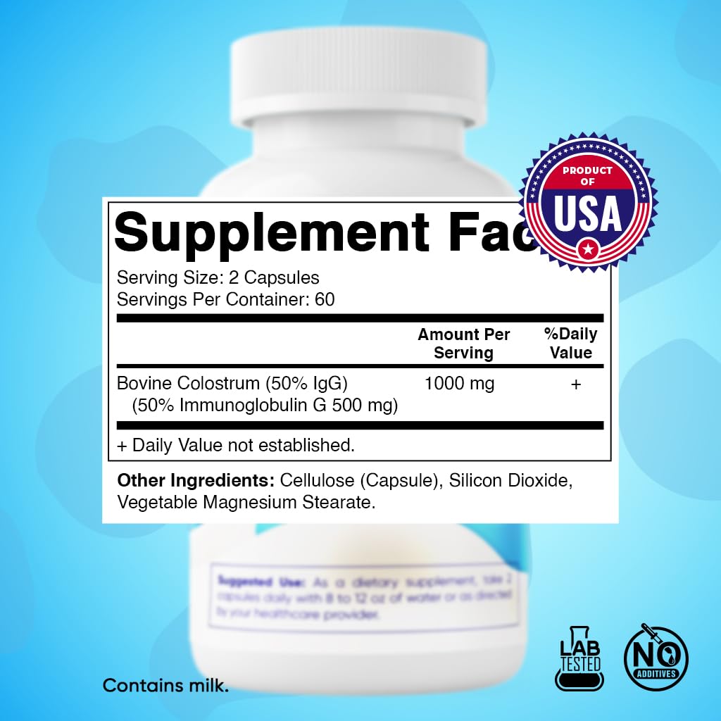 Vitamatic Bovine Colostrum Supplement 1000 mg back view