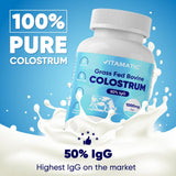 Vitamatic Bovine Colostrum Supplement 1000 mg capsules close-up