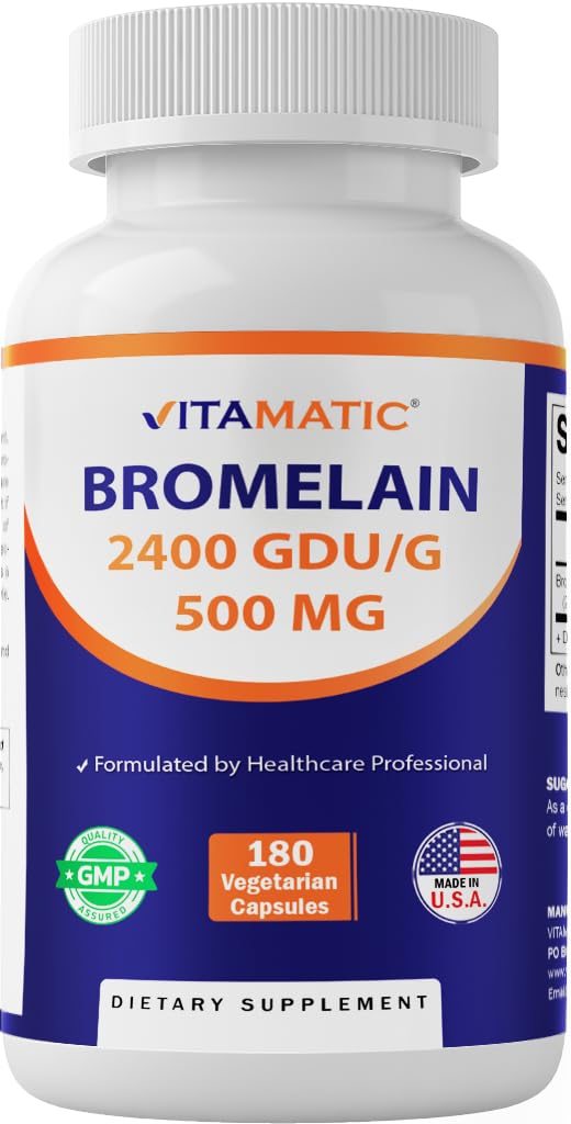 Vitamatic Bromelain Supplement 500mg 120 Tablets front view