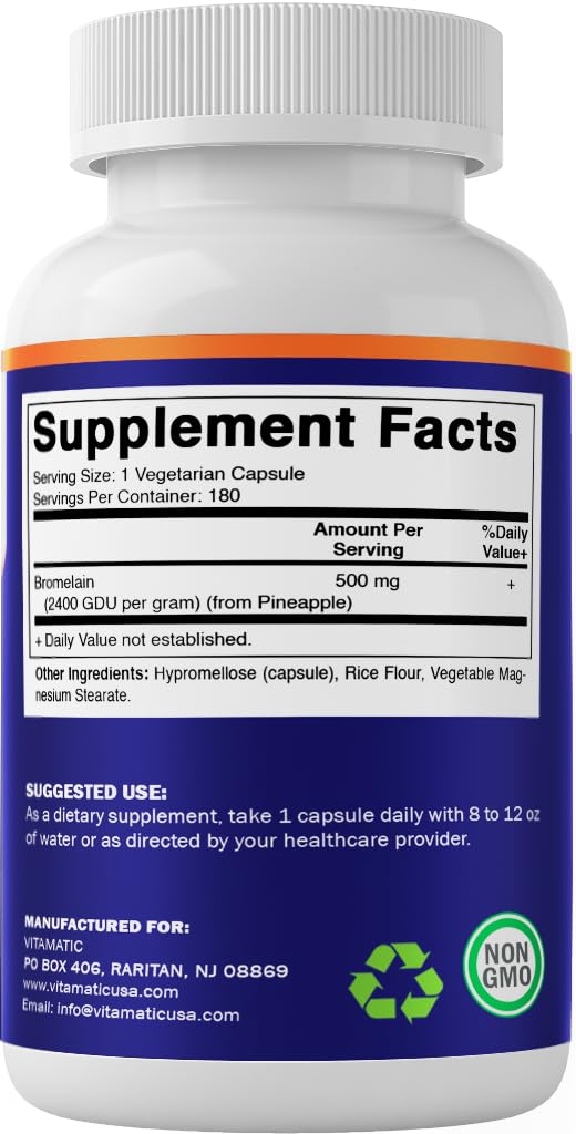 Vitamatic Bromelain Supplement 500mg with other supplements