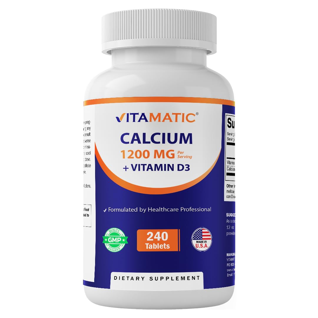 Vitamatic Calcium with Vitamin D3 240 tablets front view