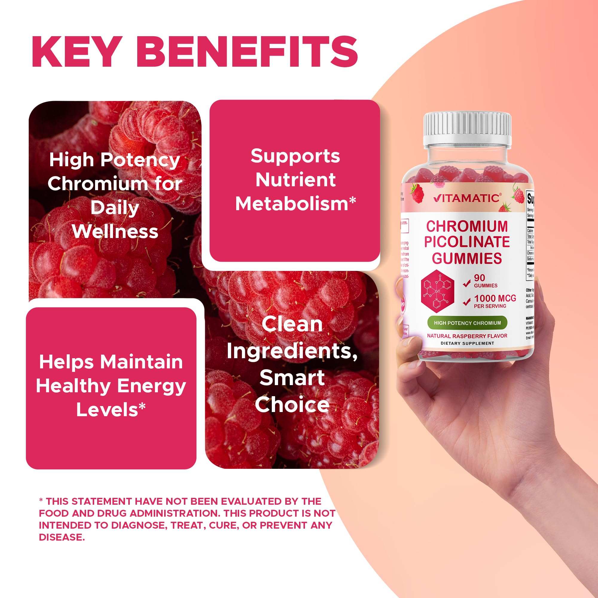 Vitamatic Chromium Picolinate 440g nutritional information