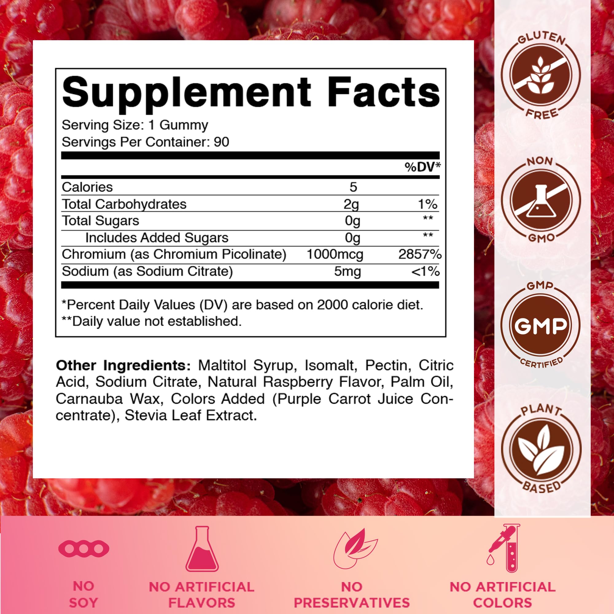 Vitamatic Chromium Picolinate 440g packaging side view