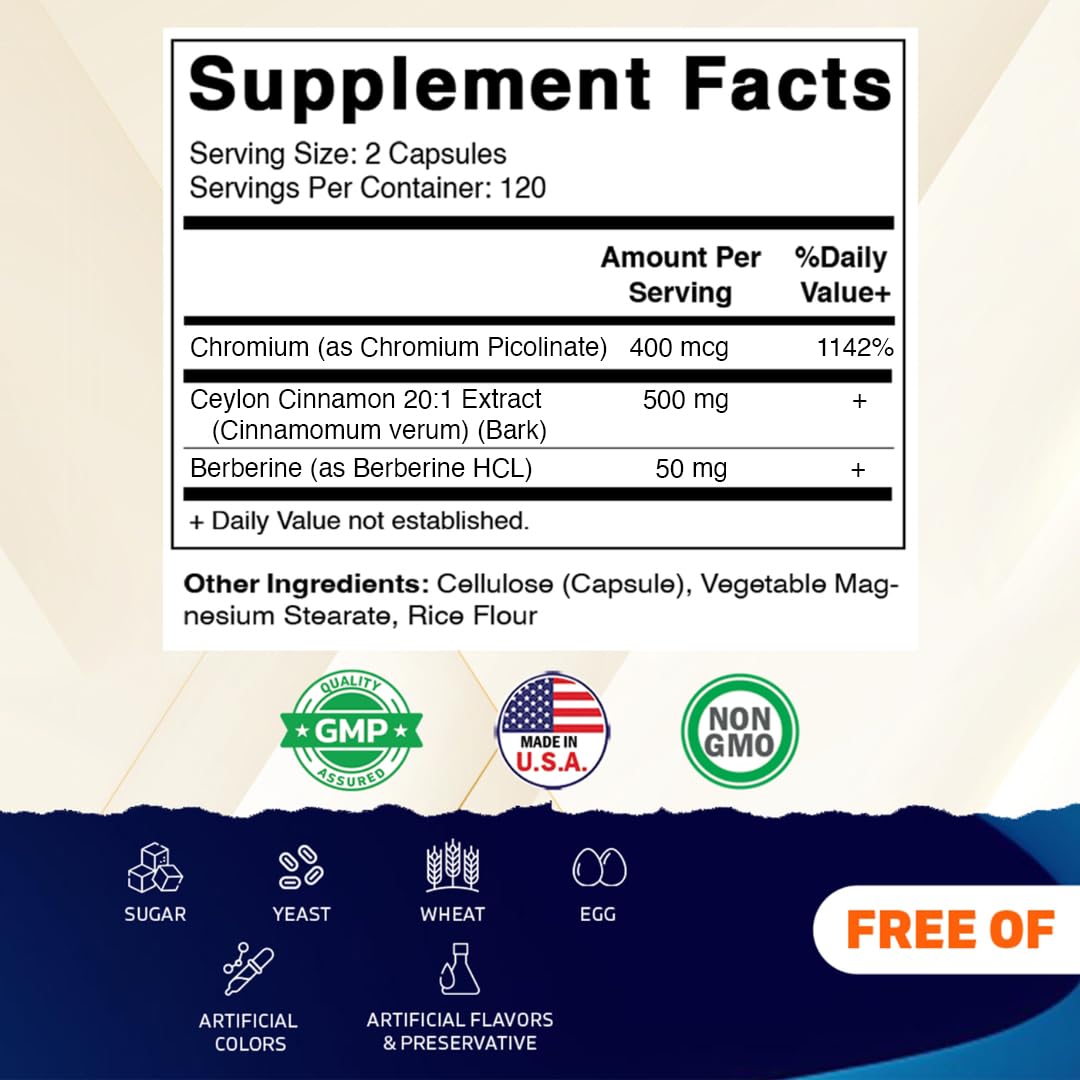Vitamatic Cinnamon Supplement bottle side view