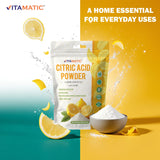 Vitamatic Citric Acid 5 lb crystalline granules in a bowl