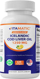 Vitamatic Cod Liver Oil Softgel Capsules 1000mg front view