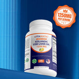 Vitamatic Cod Liver Oil Softgel Capsules with natural lemon flavour