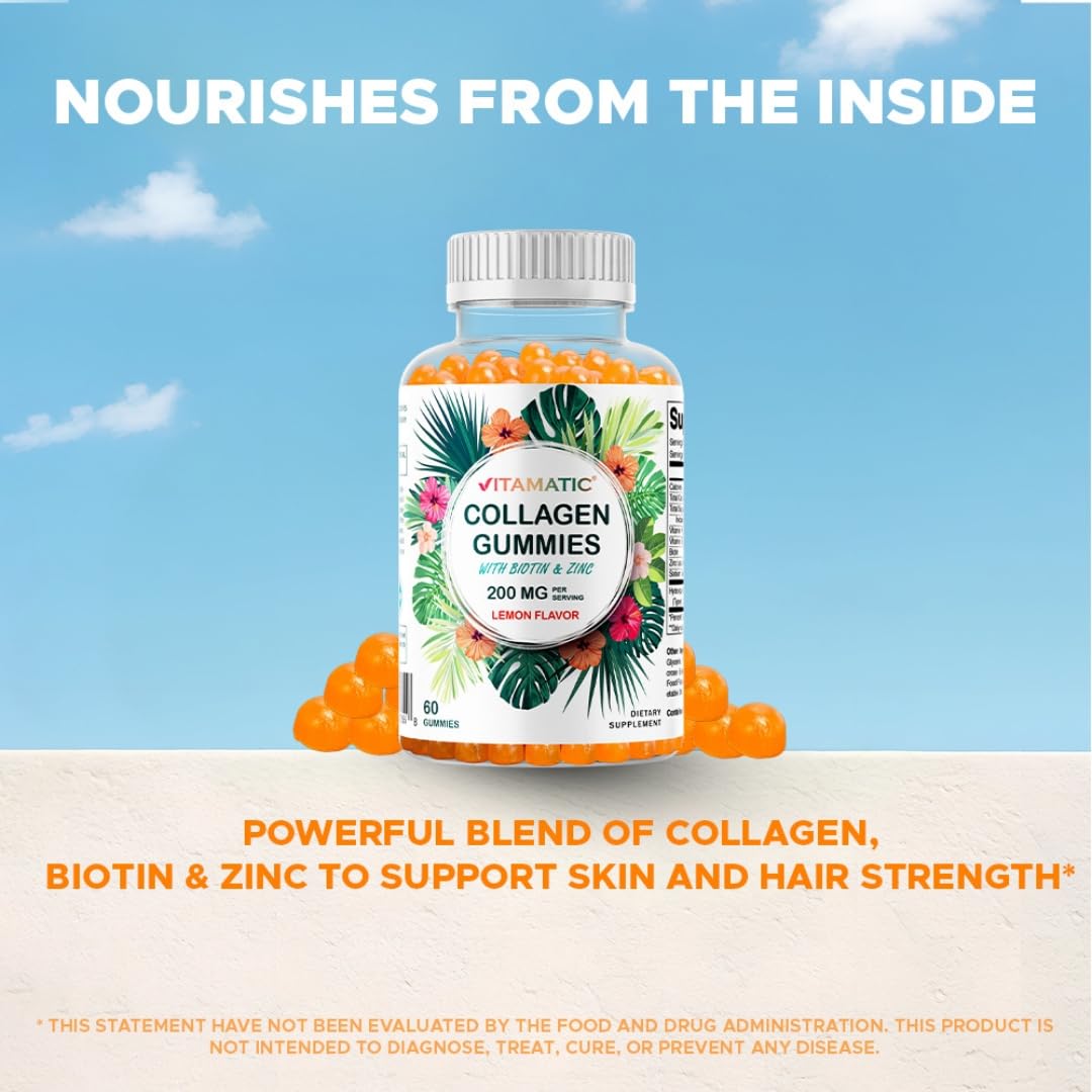 Vitamatic Collagen Gummies showing ingredients list