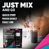 Vitamatic Creatine Monohydrate Powder unboxed with serving suggestion