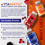 Vitamatic daily wellness Gummies displayed with lemon slices