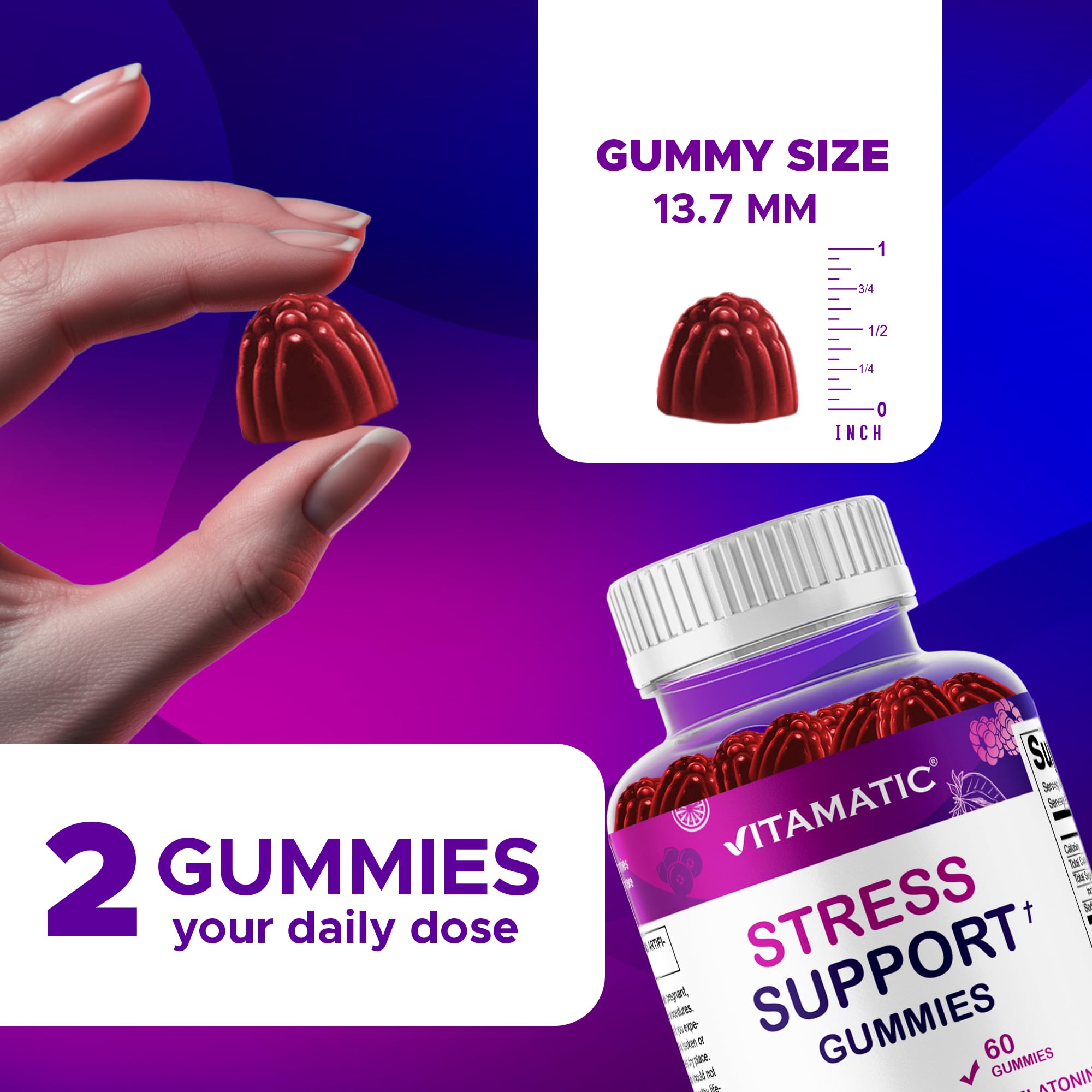 Vitamatic daily wellness Gummies ingredients list on packaging