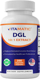 Vitamatic DGL Licorice Root Capsules 380mg front view