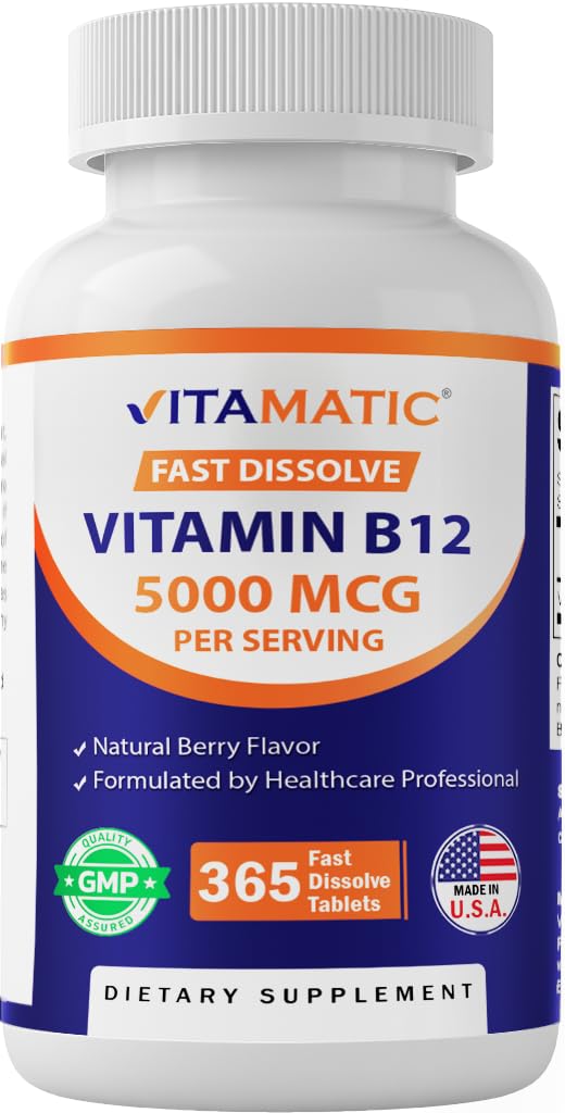 Vitamatic Fast Dissolve B12 Natural Berry Flavour front view
