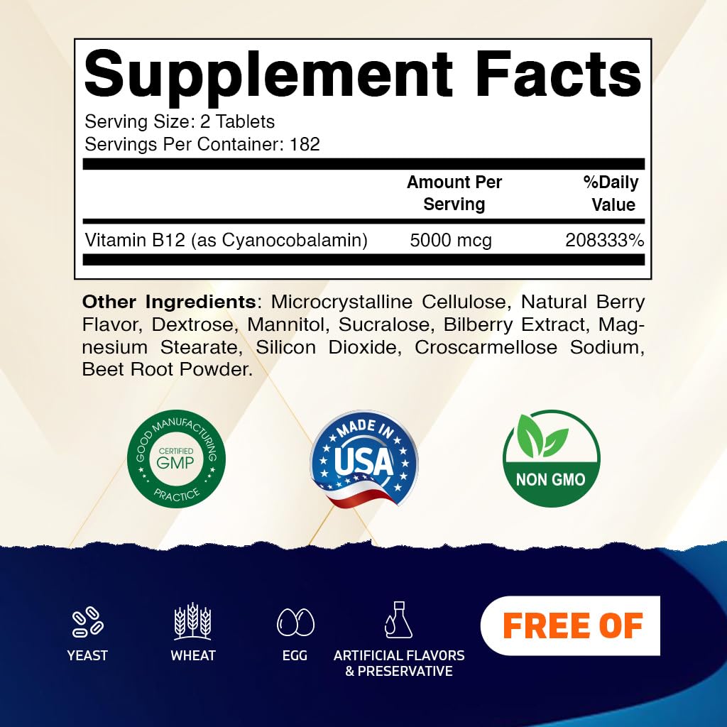 Vitamatic Fast Dissolve B12 Natural Berry Flavour packaging