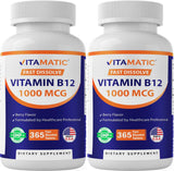 Vitamatic Fast Dissolve B12 Supplement front view with packaging
