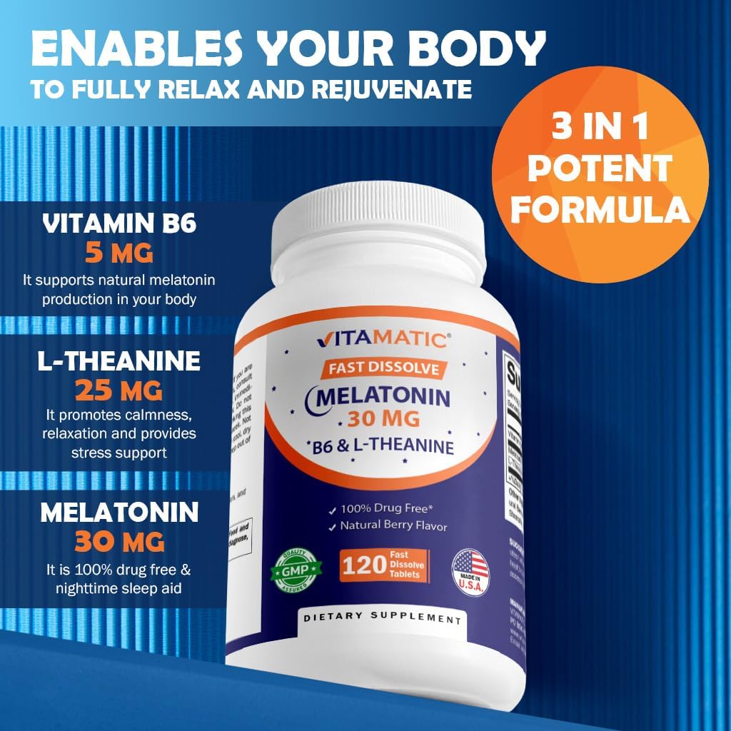 Vitamatic Fast Dissolve Melatonin Supplement ingredients list