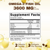 Vitamatic Fish Oil Triple Strength 3600mg softgels bottle side view