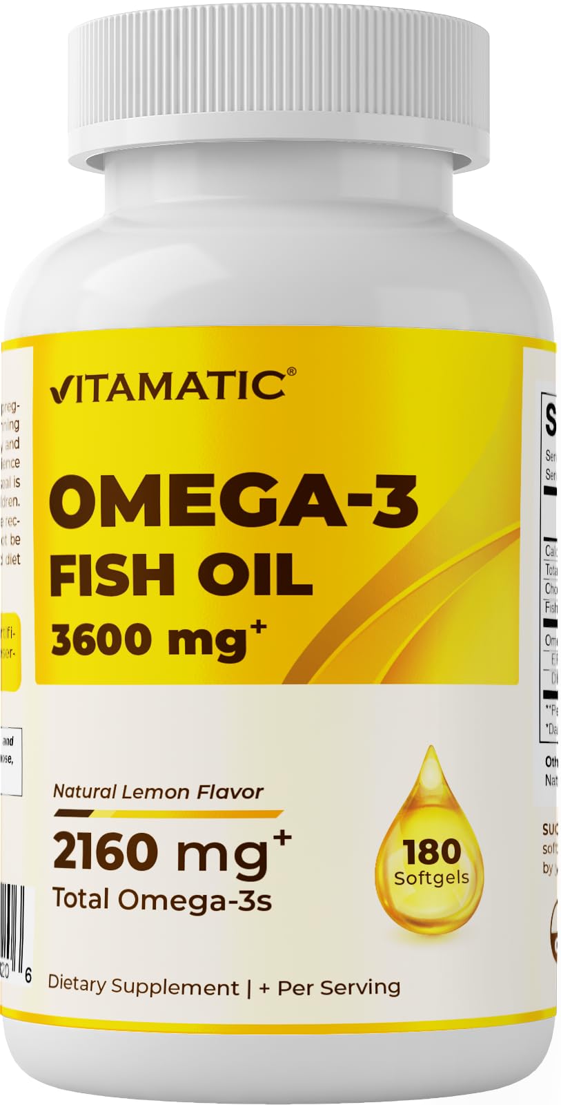 Vitamatic Fish Oil Triple Strength 3600mg softgels front view