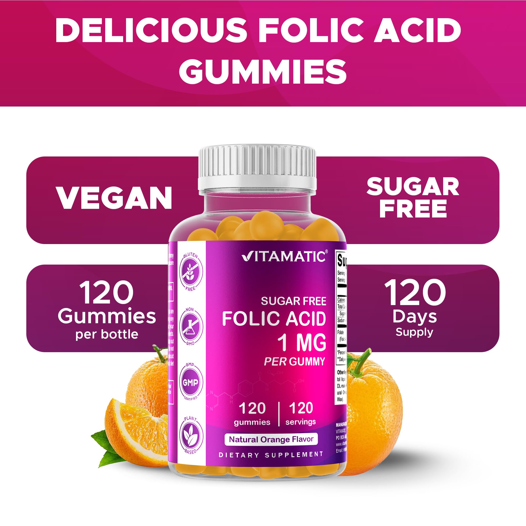 Vitamatic Folic Acid Gummies 1000 mcg lifestyle scene