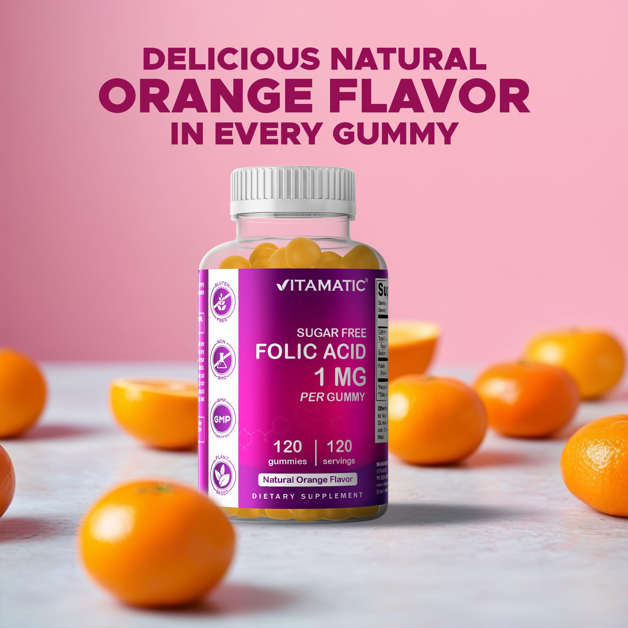 Vitamatic Folic Acid Gummies 1000 mcg packaging