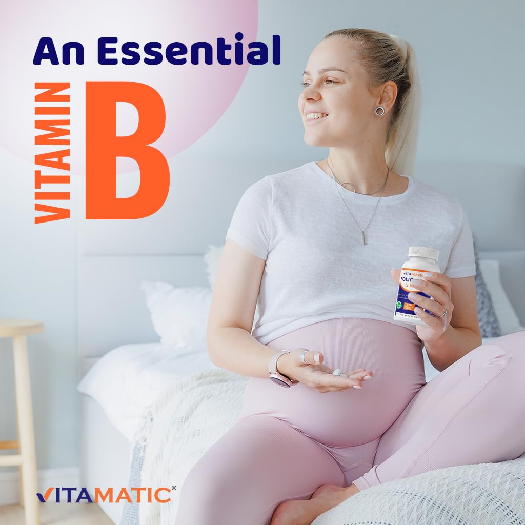 Vitamatic Folic Acid Supplement with a measuring spoon
