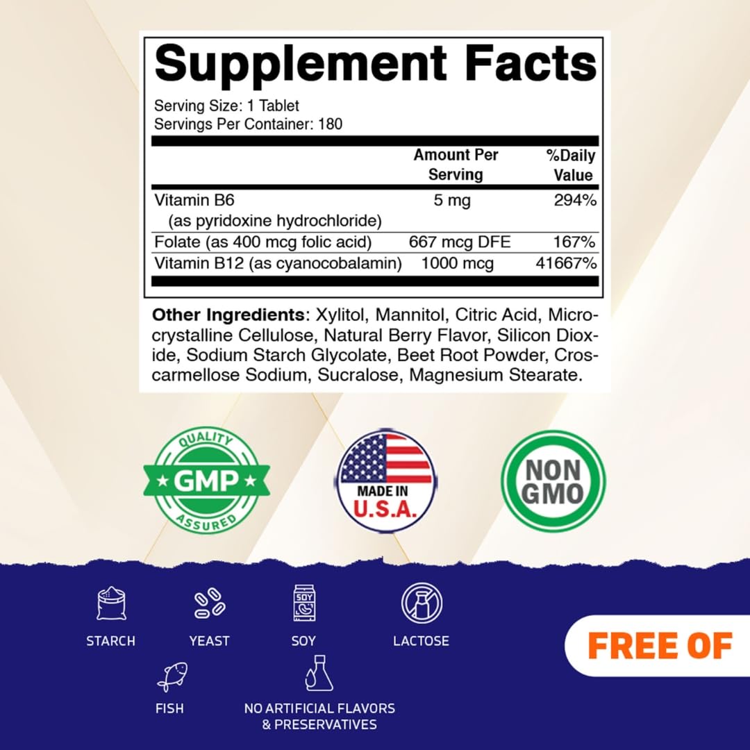 Vitamatic Folic Acid Vitamin B Complex Supplement side view